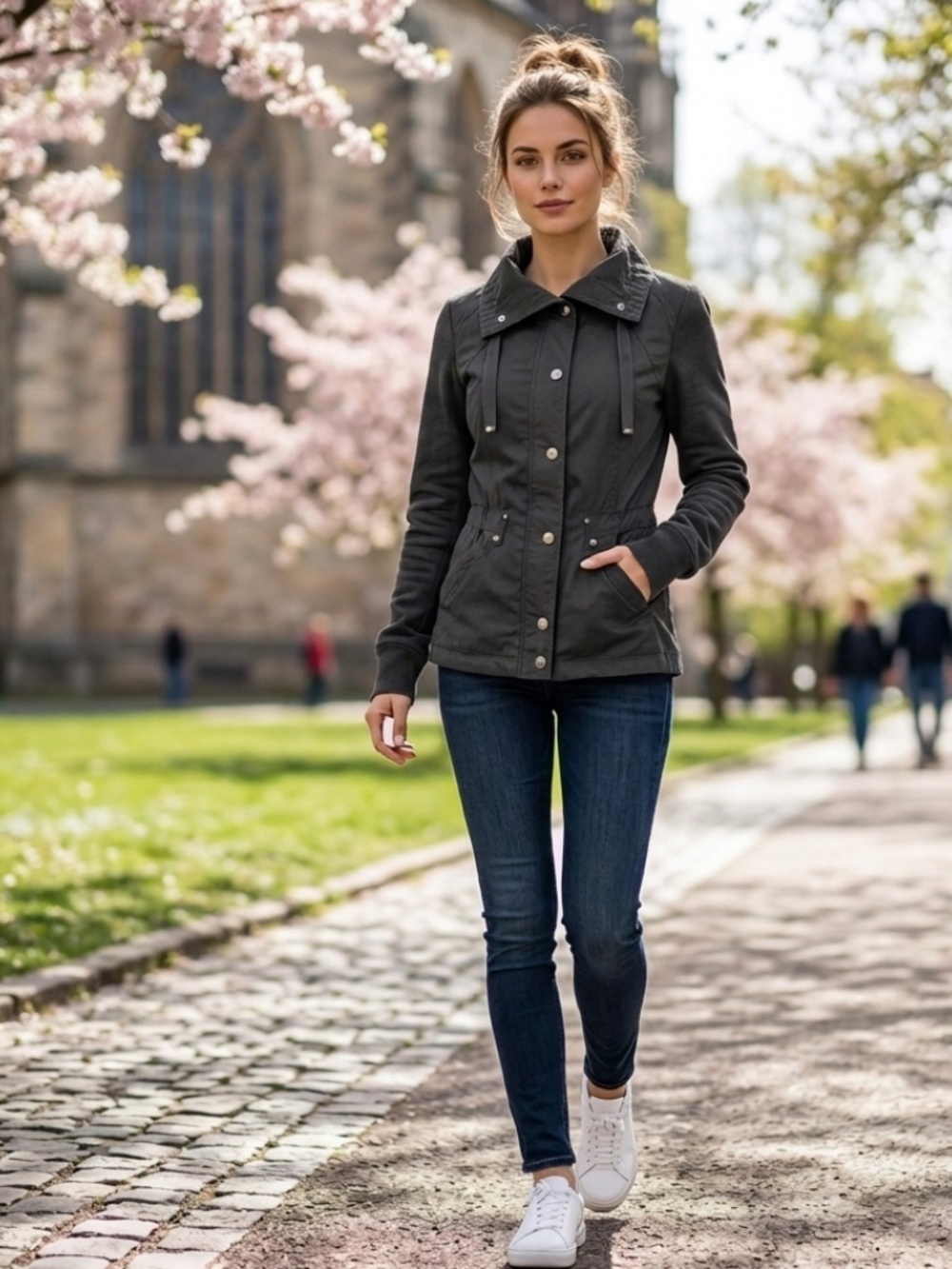 Sandwich Button Up Gray Spring Jacket